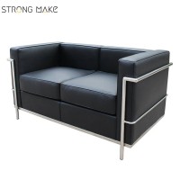 Hot Sale Italian Style Morden Stainless Steel Legs Leather Cushion Sofa